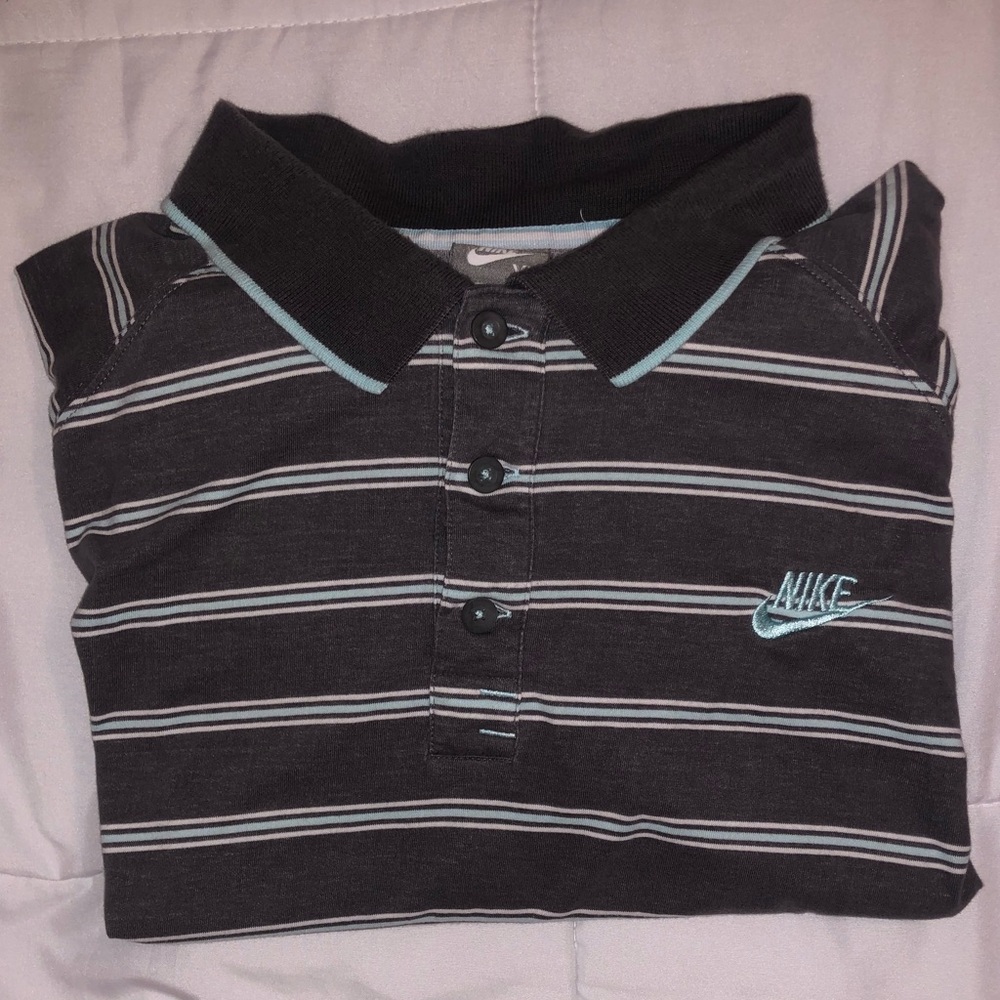 Men’s Nike Charcoal Stripped Polo